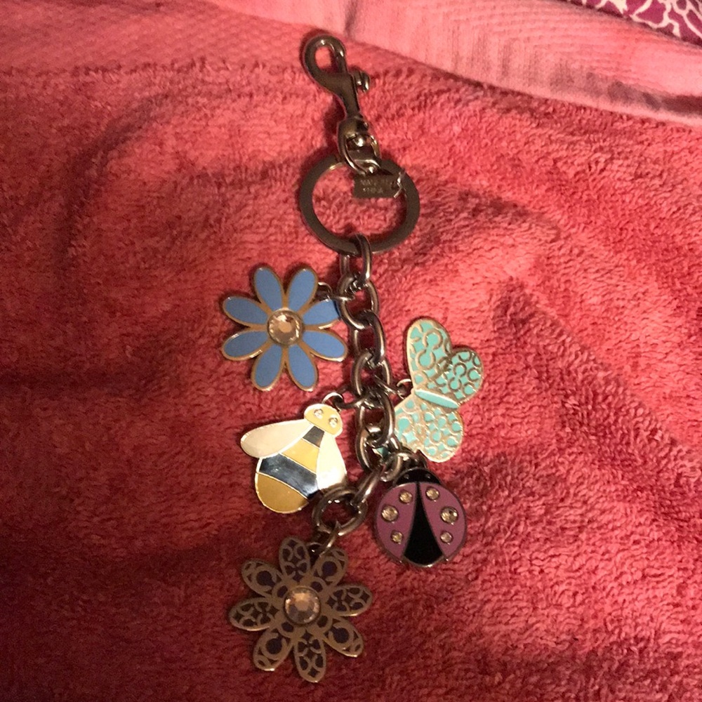 Coach XL bee, flower, ladybug keychain.
